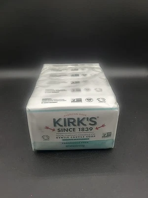 Jabón en barra suave Kirk's 6ct Castilla (4 oz) hecho con aceite de coco 100 % premium NUEVO Foto 1 de 2