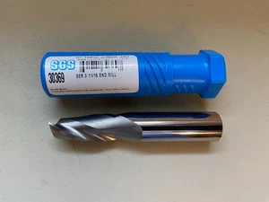SGS 30369 11/16" 2 FL Carbide Square End Mill 1-3/8 LOC 4" OAL 3/4" Shank - Picture 1 of 1