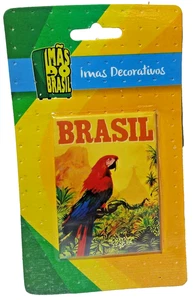 Rio De Janeiro Brazil Red Parrot Tourist Travel Souvenir Fridge Magnet - Picture 1 of 4