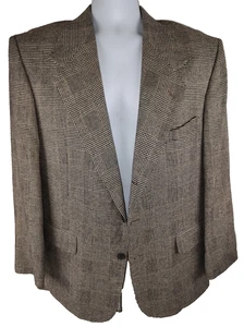 Cellini Uomo Wool Silk Blazer Jacket Men's 42R Black/White Made in USA Used - Picture 1 of 6