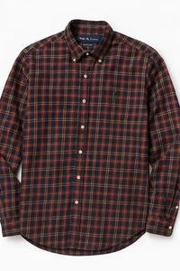 Used Vintage Plaid Ralph Lauren (s) Polo Long Sleeve Cotten Dress Shirt - Picture 1 of 4