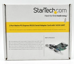 StarTech 2 Port Native PCI Express RS232 Serial Adapter Card with 16550 UART - Afbeelding 1 van 5