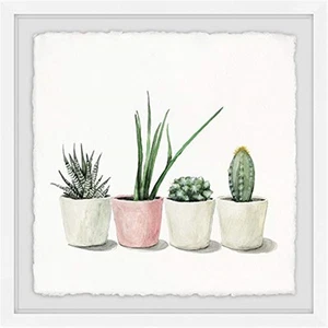 Marmont Hill Potted Succulents Framed Painting Print - Picture 1 of 1