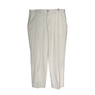 Мужские брюки Haggar размер 36 X 30 кремовый классический крой плоский передний полиэстер офис - Изображение 1 из 4