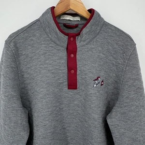 Holderness & Bourne Mens Gray Pullover Golf 1/4 Button Up Large LOGO - Picture 1 of 7
