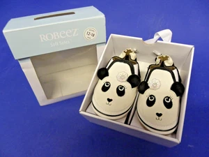 Robeez Suelas Suaves Zapatos Bebé 12-18 Meses Panda Blanco y Negro "Patty" Nuevo - Imagen 1 de 8
