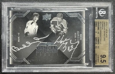 BOBBY ORR WAYNE GRETZKY BGS 9.5 2016 DECK SUPERIOR PRETO OBSIDIANA DUPLA COMBINAÇÃO AUTOMÁTICA - Imagem 1 de 2