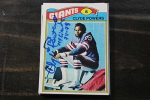 CLYDE POWERS NY GIANTS AUTOGRAPHED CARD - Picture 1 of 1