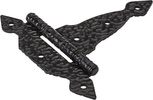 Gate Hinges 6" Steel Spear T Black National Hardware Pair - Picture 1 of 2
