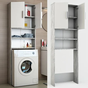 Vicco Armadio per lavatrice Armadio bagno cemento 190x64cm Scaffale per il bagno - Foto 1 di 8