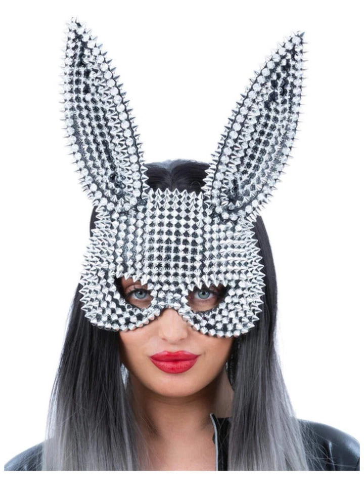Fever Studded Bad Bunny Mask Adults Halloween Fancy Dress Accessory Sexy Rabbit - Image 1 of 1