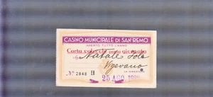 TESSERA CASINO DI SAN REMO 1935 INTESTATA VIGEVANO - Foto 1 di 1