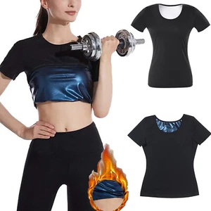 Women Sauna Sweat Vest Hot Compression Shirts Weight Loss Slimming Body Shaper - Picture 1 of 24