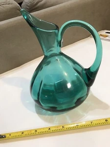 vintage Rainbow glass pitcher Sea Green - Picture 1 of 4