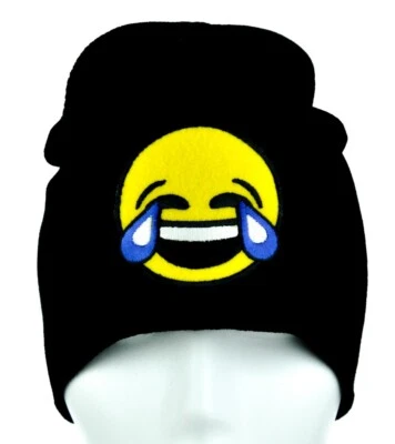 Amarillo LOL Laugh Out Loud Face Emoji Gorro Tejido Gorra Sombrero Instagram Snapchat Foto 1 de 4