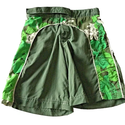 Bañador Lands End para niños talla 8 ajustado verde hibisco ajustable Forro de malla de cintura Foto 1 de 4