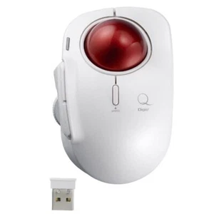 Digio2 Trackball Mouse Small Wireless 5Button Laser Type Index Finger White - Picture 1 of 6