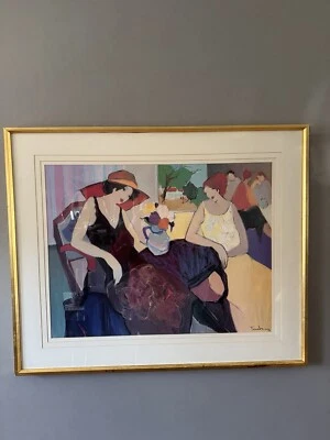 SIGNED Itzchak Tarkay -“Relationship” - Figurative Lithograph - Framed - 40x33” - Image 1 of 4