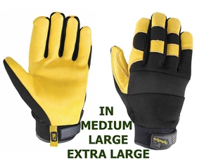 Wells Lamont Men's HydraHyde Leather Work Gloves, ONE PAIR SIZE M, L, & XL NEW - Picture 1 of 12