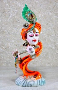 Hand-Carved Kishan Krishna Murti Idol Statue Sculpture Resin - Multicolour - Picture 1 of 11