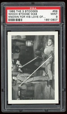 1985 FTCC The Three Stooges #59 Which Stooges was Known for His Love of PSA 9 - Image 1 of 4