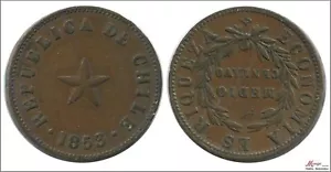 Chile 1/2 Centavo 1853 EBC - Picture 1 of 1