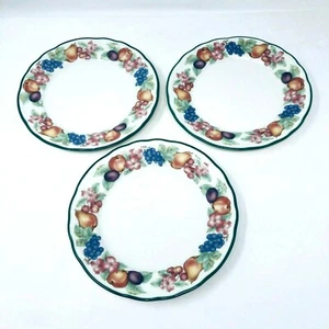 Noritake Salad Plate Epoch Market Day Fruit Pattern Peach Flower Set of 3 - Picture 1 of 4
