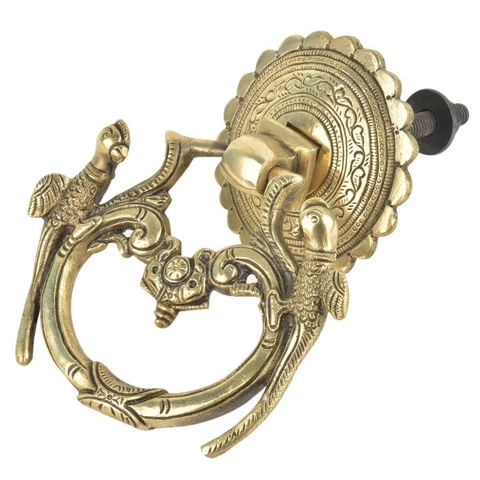 Antique Handmade Georgian Brass Parrot Door Knocker Door Bell For Front Door Cover