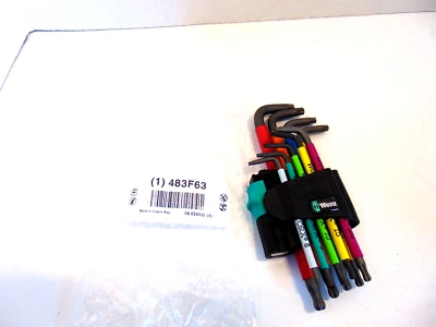 Wera Multicolor TORX® L-Key Set 9 Pieces - Image 1 of 3