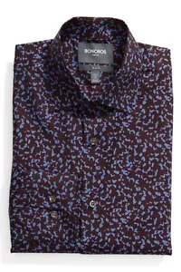 Bonobos Herren Slim Fit 16/35 Gepardenmuster Hemd Stretch Baumwolle - Bild 1 von 2