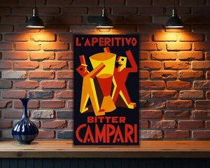 Vintage Bitter Campari L'Aperitivo schweres Blechschild (60x40cm) - Bild 1 von 5