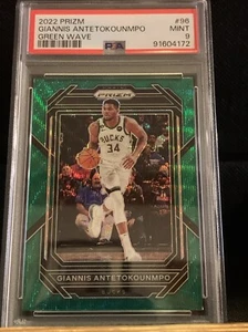 2022 Prizm Giannis Antetokounmpo Green Wave #96 PSA 9 - Picture 1 of 2
