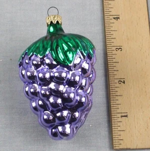 Blown Glass GRAPES CLUSTER Christmas Ornament VTG Purple 3.5 inch - Picture 1 of 6