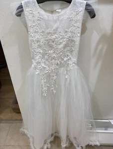 Girl Dress Half Sleeves Lace Top Tulle Skirt Girls Birthday Wedding Party 16Y - Picture 1 of 3