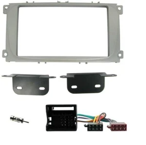CT23FD08 Argento Doppio din Facia Pannello Telaio Supporti Per Ford Focus - Foto 1 di 1