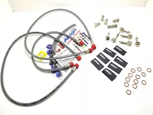 Set Tuyaux Freins Directs Avant / Post Gris Attaques Gris Kawasaki Z 750 2008 - Imagen 1 de 1