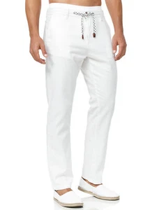 Pantalones de lino para hombre Indicode Veneto pantalones de tela pantalones chinos pantalones ligeros de verano - Imagen 1 de 63