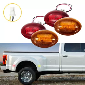 For 1999-10 Ford F350 Super Duty Truck Amber/Red Side Fender Marker LED Light 4X - Picture 1 of 14