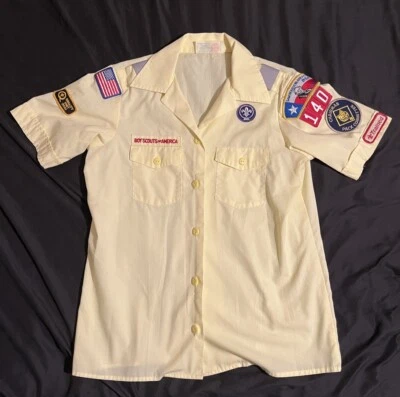 Boy Scouts of America Yellow Uniform Shirt Official Chairman 2001 Medium (10-12) - Image 1 of 4