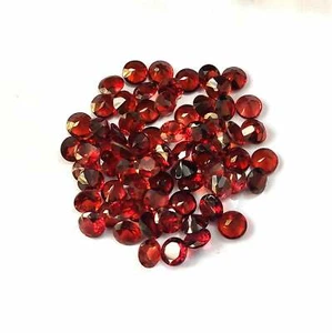 50 Pc 100% Natural Garnet 2mm Round shape Faceted Calibrated Size Loose Gemstone - Picture 1 of 5