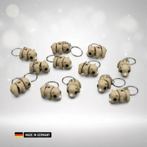 Nashorn Baby Schlüsselanhänger Baby-Rhino + Kette und Ring Mehrfarbig Anhänger - Bild 1 von 9