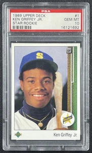 KEN GRIFFEY JR. PSA 10 1989 UPPER DECK BASEBALL #1 STAR ROOKIE RC GEM MARINERS - Picture 1 of 2