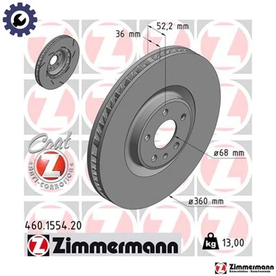 2x BRAKE DISC 460.1554.20 FOR PORSCHE MCN.CC MCY.PA/NB/NA 2.0L 4cyl MACAN 3.6L - Image 1 of 4