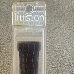 Vintage Speidel Twist On Braun Echtleder Uhrenarmband Herren 124 L NOS - Bild 1 von 6