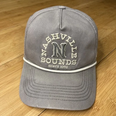 '47 Hitch Nashville Sounds Retro Gris-Lavado Desvanecimiento Cuerda Snapback Gorra Gorra MiLB Foto 1 de 4