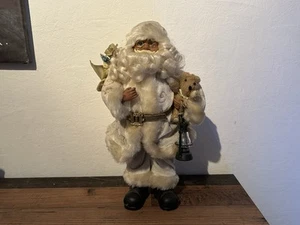 Weihnachtsmann Figur Weiß Deko Weihnacht Höhe 40 cm - Bild 1 von 4