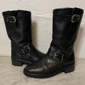 Vintage frühe 90er Jahre Barney's New York Damen 6,5 Militärstil Stiefel Italien - Bild 1 von 13