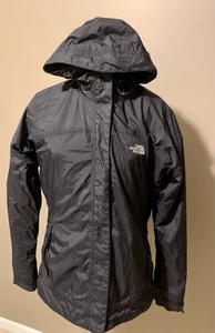 The North Face Womens Coat M Black Hood 3 in 1 Fleece Liner Jacket Pockets Zip - Picture 1 of 12