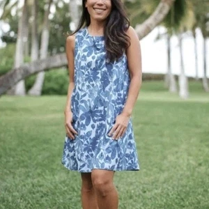 RipSkirt Hawaii | Damen Etuikleid Camouflage Blumen Blau Größe L Strand Küste - Bild 1 von 9