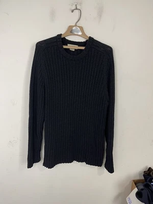 J Crew Mens Sweater XL Navy Blue Fisherman Cotton Heavyweight Knit Nautical - Image 1 of 4